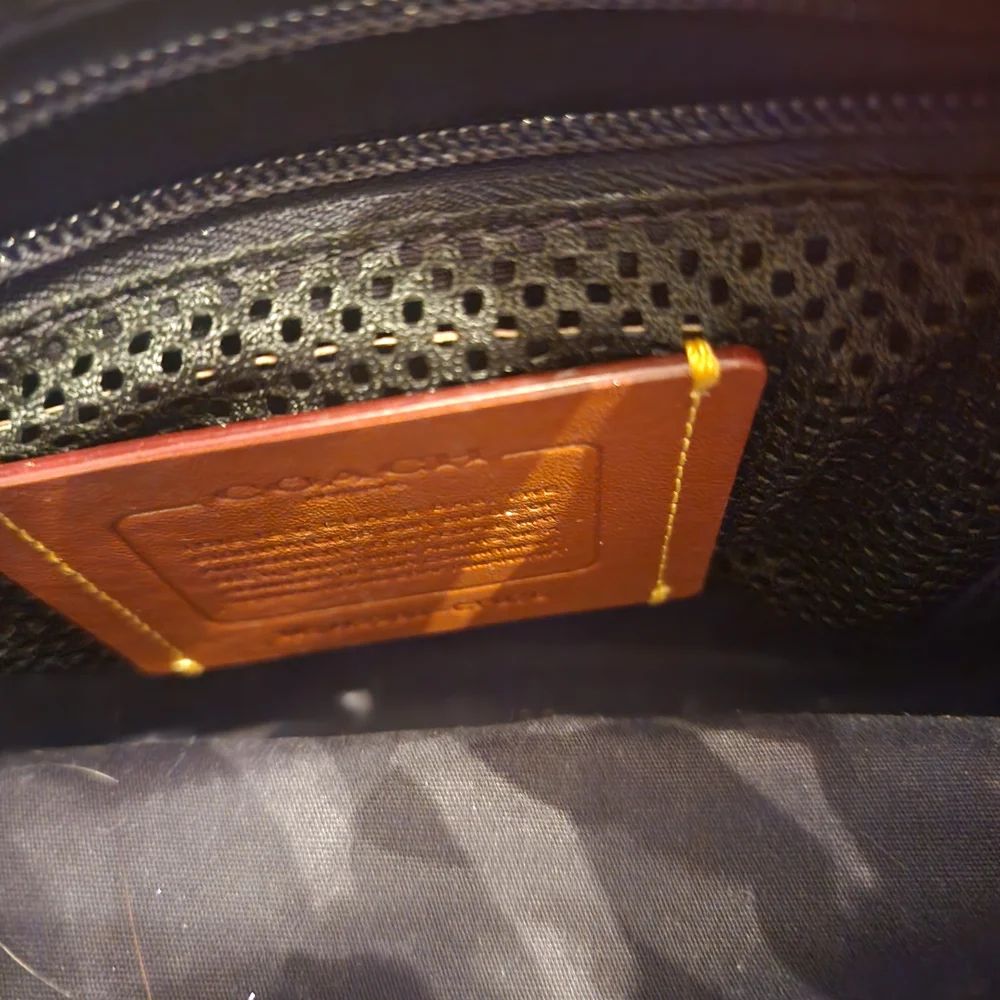 Coach Black Signature Canvas Messenger with Green Dino Patch